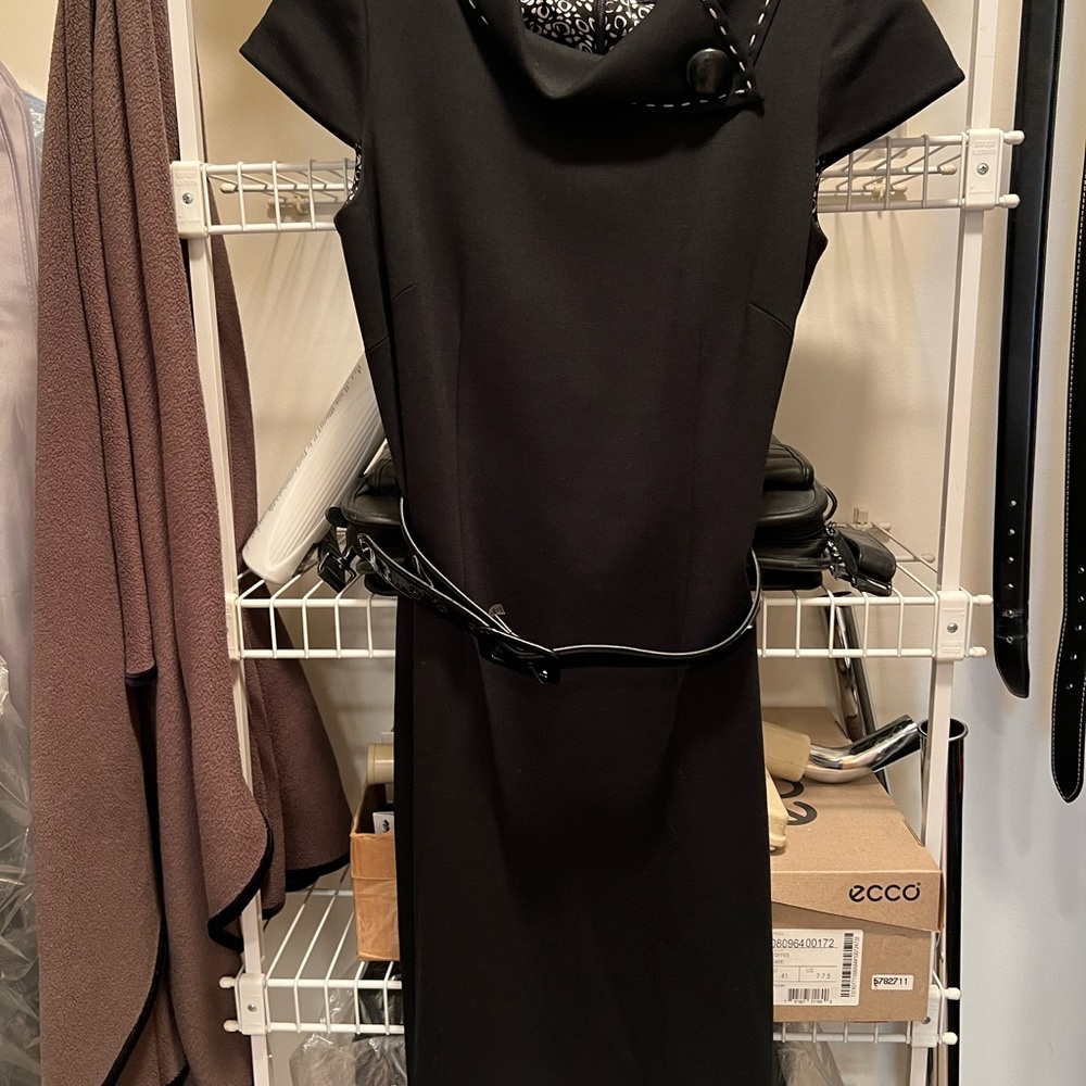 Tahari Black Midi Dress with Belt